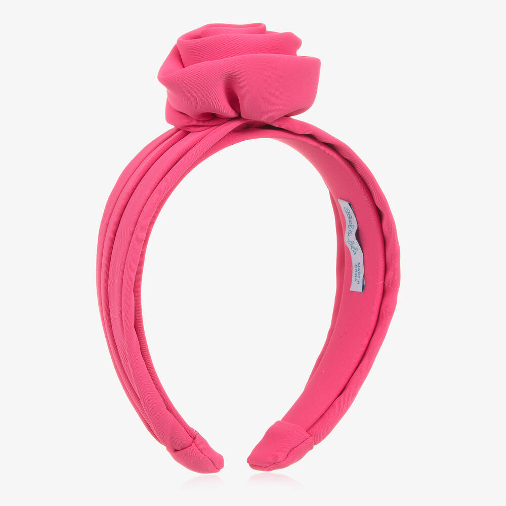 Abel & Lula - Girls Pink Rose Hairband | Childrensalon