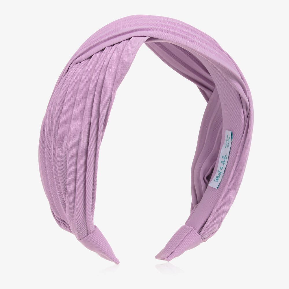 Abel & Lula - Girls Purple Pleated Hairband | Childrensalon