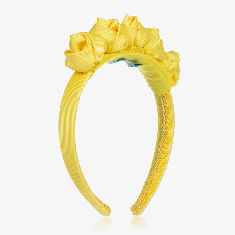 Abel & Lula - Girls Yellow Flower Hairband | Childrensalon