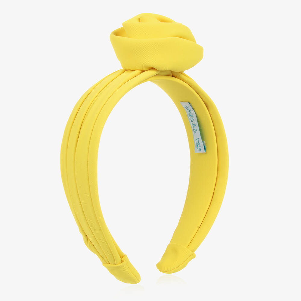 Abel & Lula - Girls Yellow Rose Hairband | Childrensalon