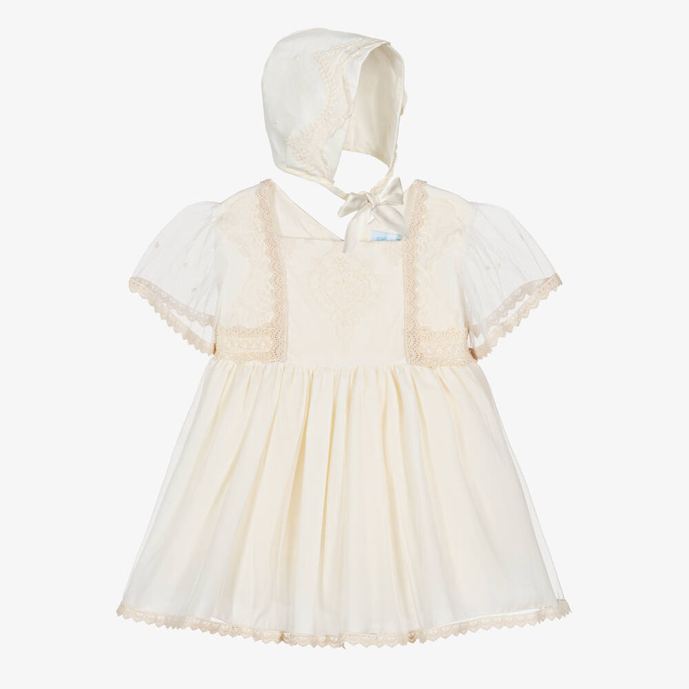 Abuela Tata - Ensemble robe ivoire brodée bébé | Childrensalon