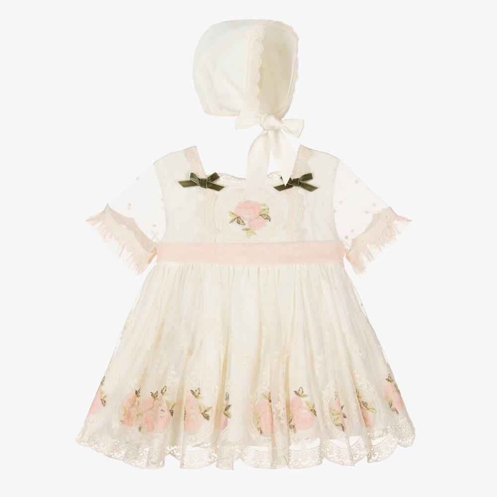 Abuela Tata - Ensemble robe ivoire en tulle bébé | Childrensalon