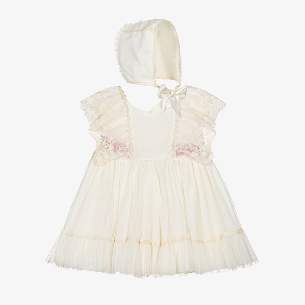 Abuela Tata - Ensemble robe ivoire tulle et dentelle | Childrensalon