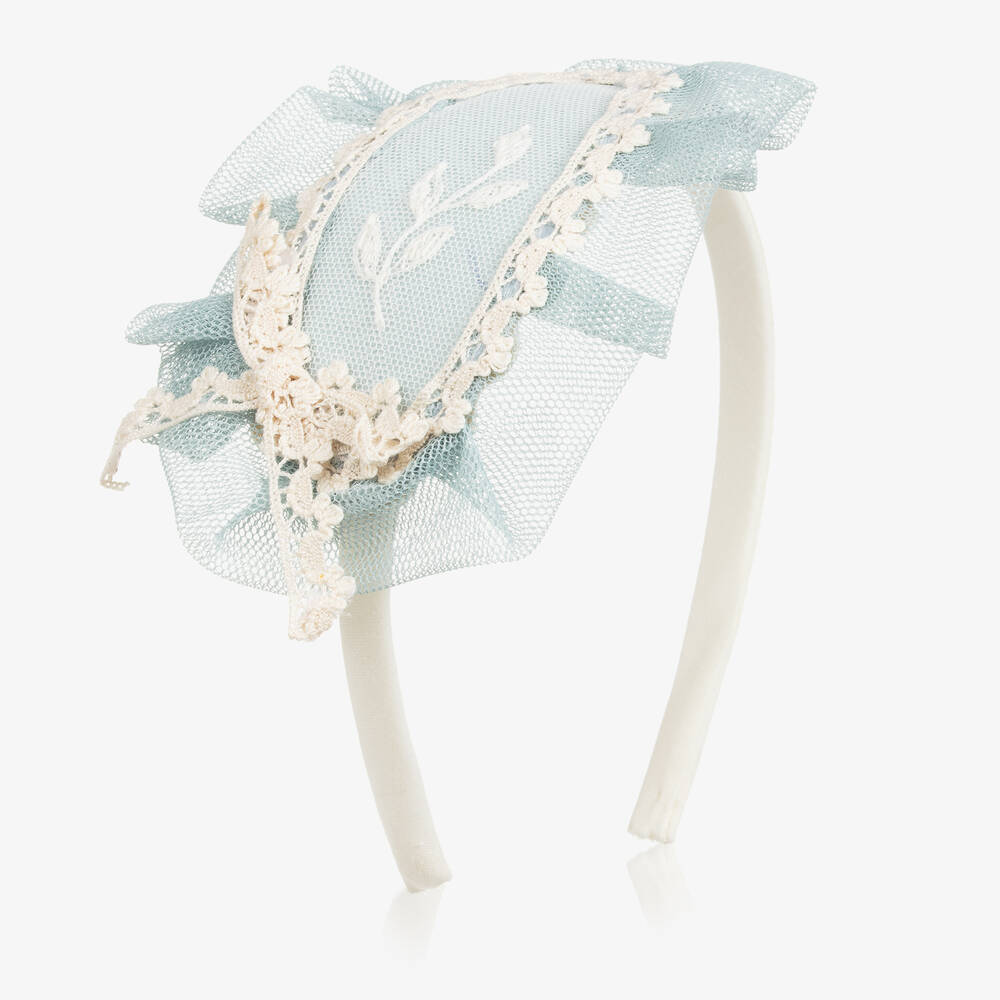 Abuela Tata - Girls Blue Tulle & Lace Hairband | Childrensalon