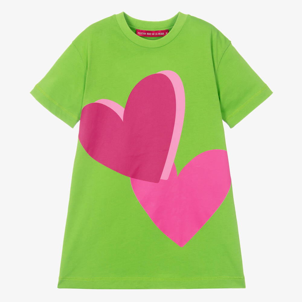 Agatha Ruiz de la Prada - فستان تيشيرت قطن لون أخضر | Childrensalon