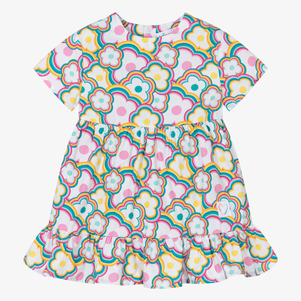 Agatha Ruiz de la Prada - Girls White Floral Cotton Dress | Childrensalon