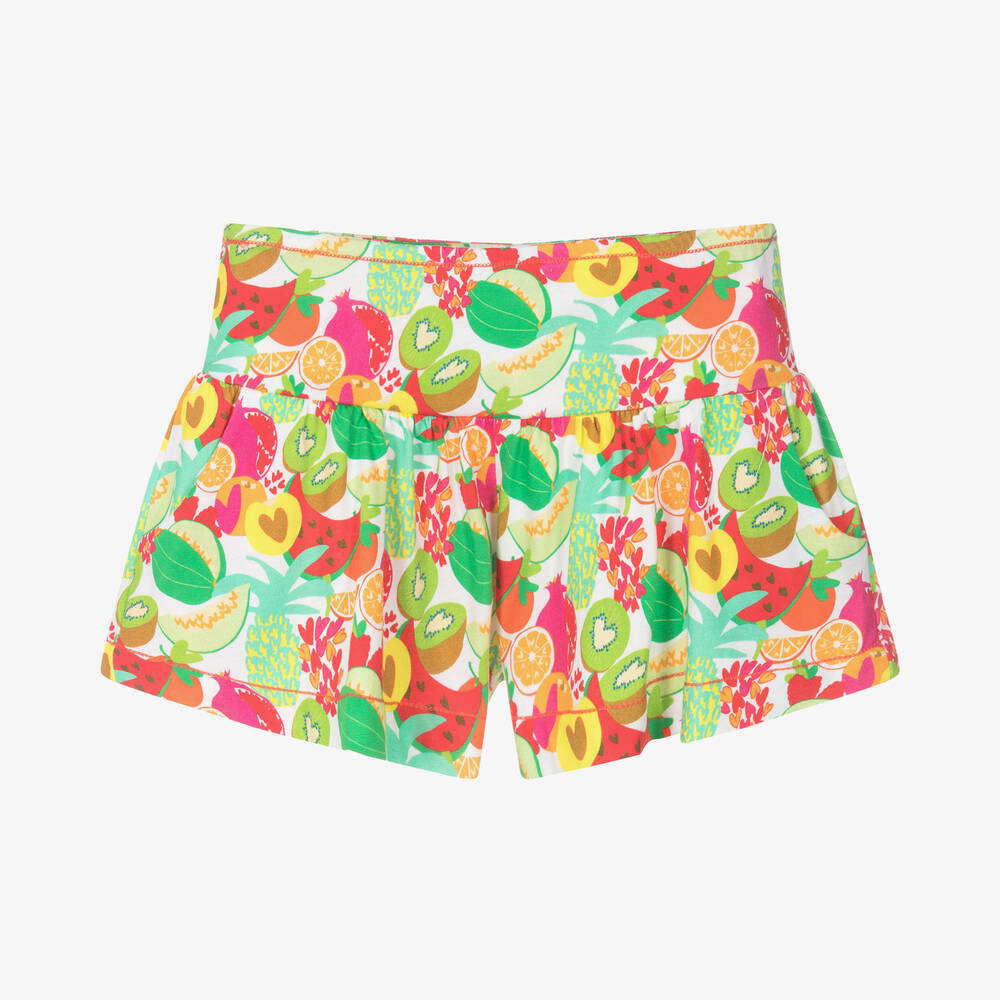 Agatha Ruiz de la Prada - Girls White & Green Cotton Fruit Shorts | Childrensalon