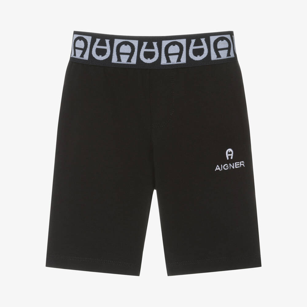 AIGNER - Short noir en jersey de coton bébé | Childrensalon