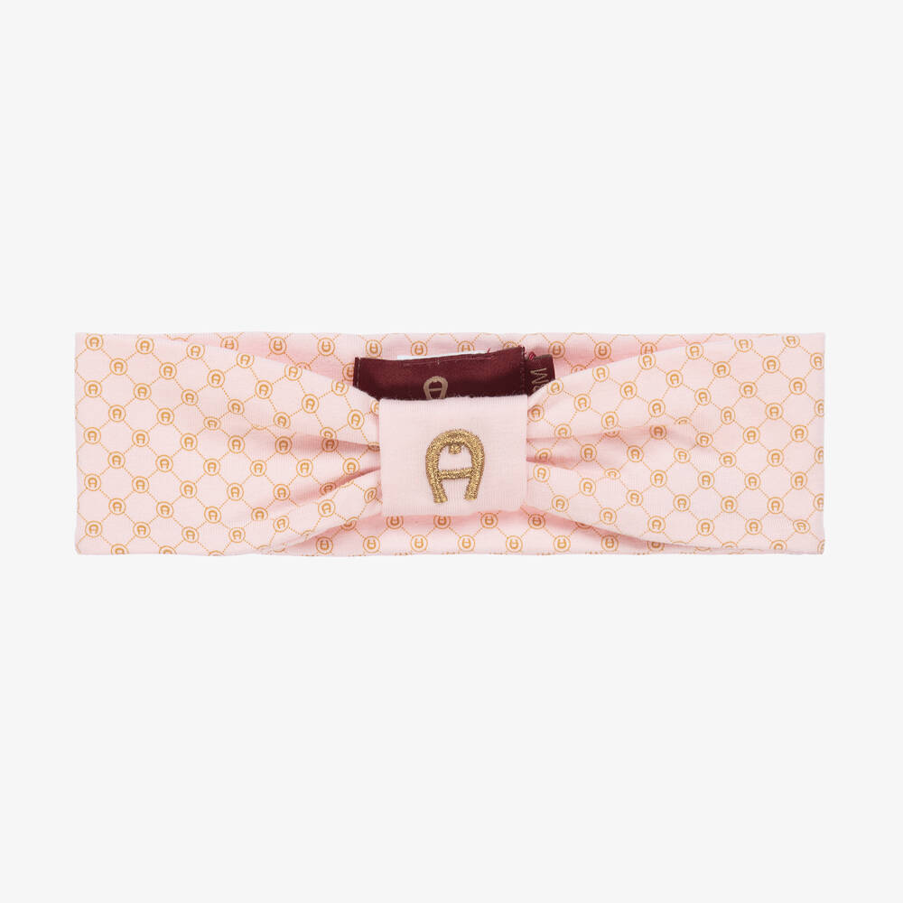 AIGNER - Bandeau rose en pima bébé fille | Childrensalon