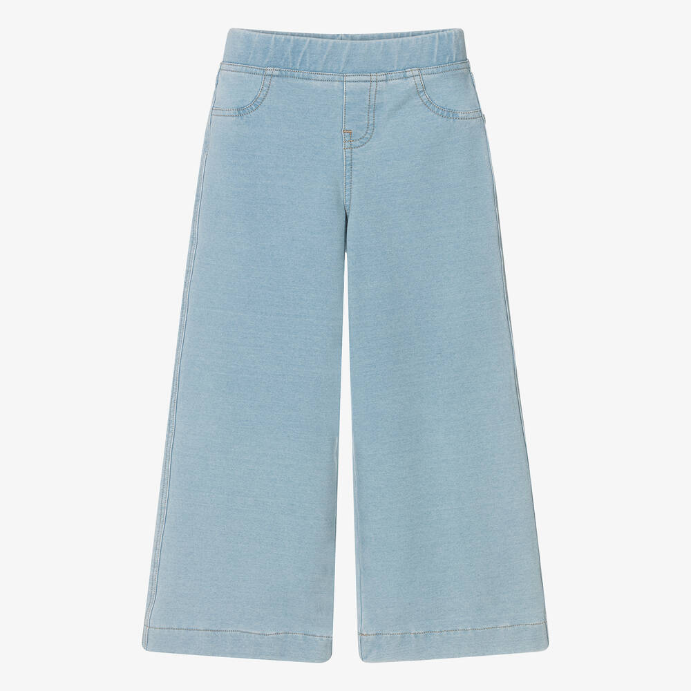 AIGNER - Girls Pale Blue Wide Leg Trousers | Childrensalon