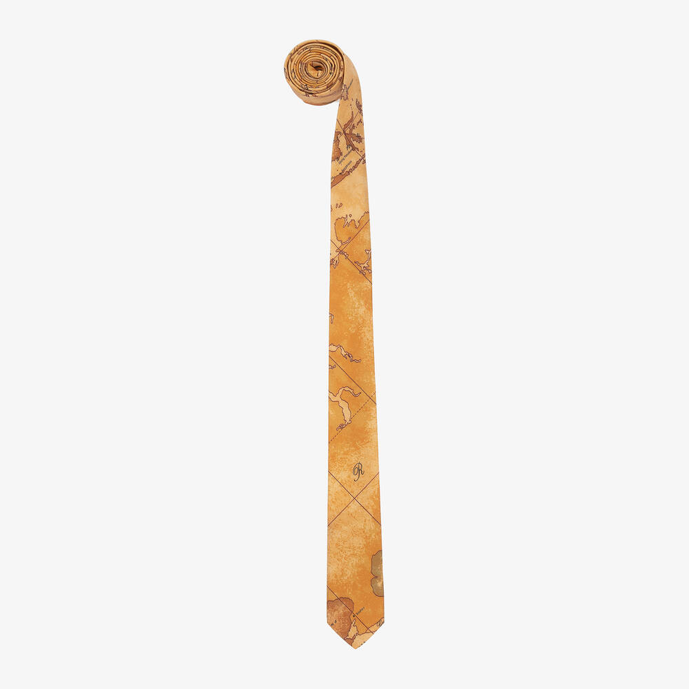 Alviero Martini - Boys Beige Geo Map Tie | Childrensalon