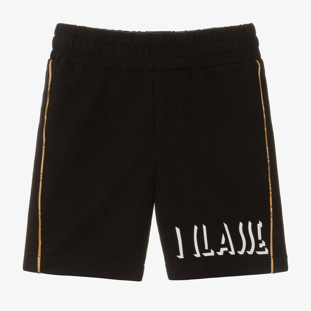 Alviero Martini - Short noir en coton 1a Classe garçon | Childrensalon