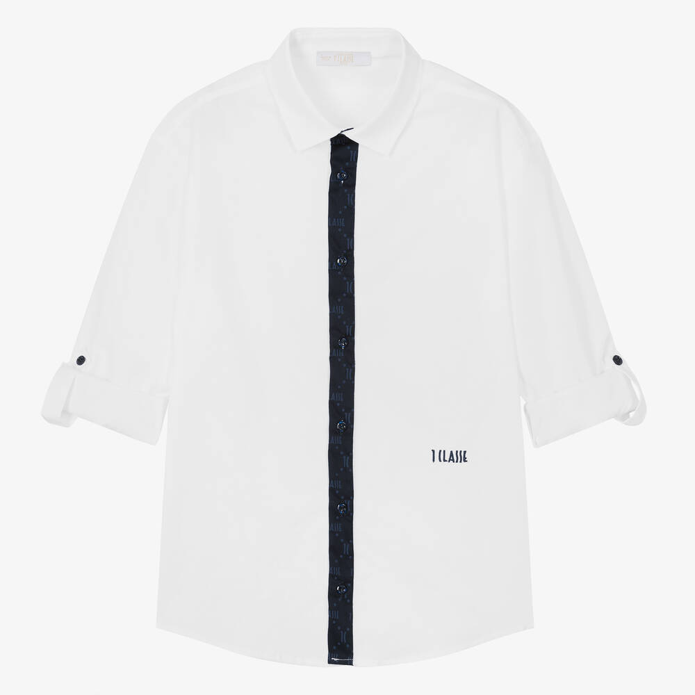 Alviero Martini - Teen Boys White 1a Classe Cotton Shirt  | Childrensalon