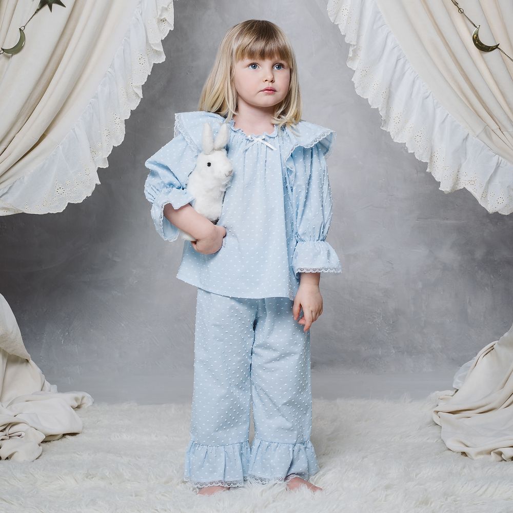 AMIKI Children - Girls Blue Cotton Pyjamas | Childrensalon Outlet