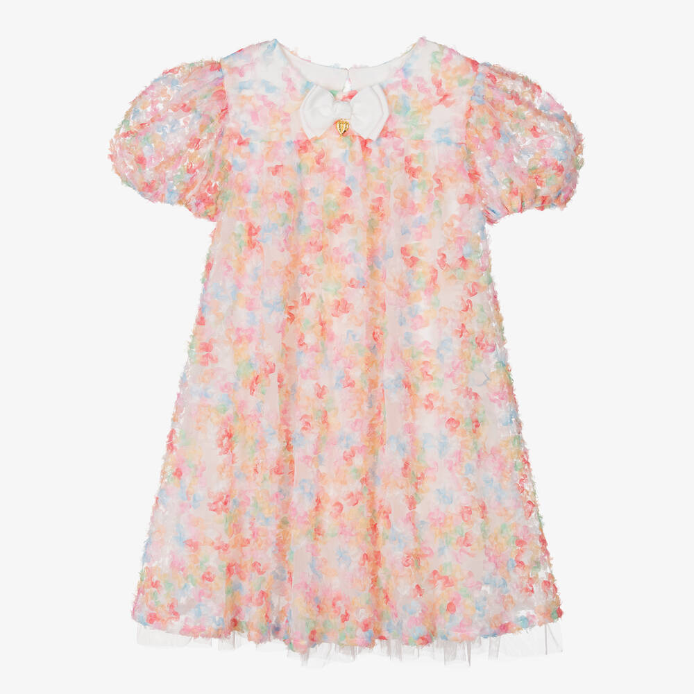 Angel's Face - Teen Girls Pastel Pink Tulle Puff Sleeve Dress | Childrensalon