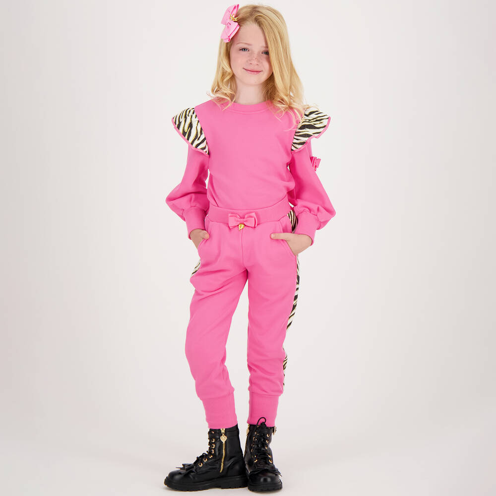 Angel's Face Teen Girls Pink Cotton Zebra Tracksuit
