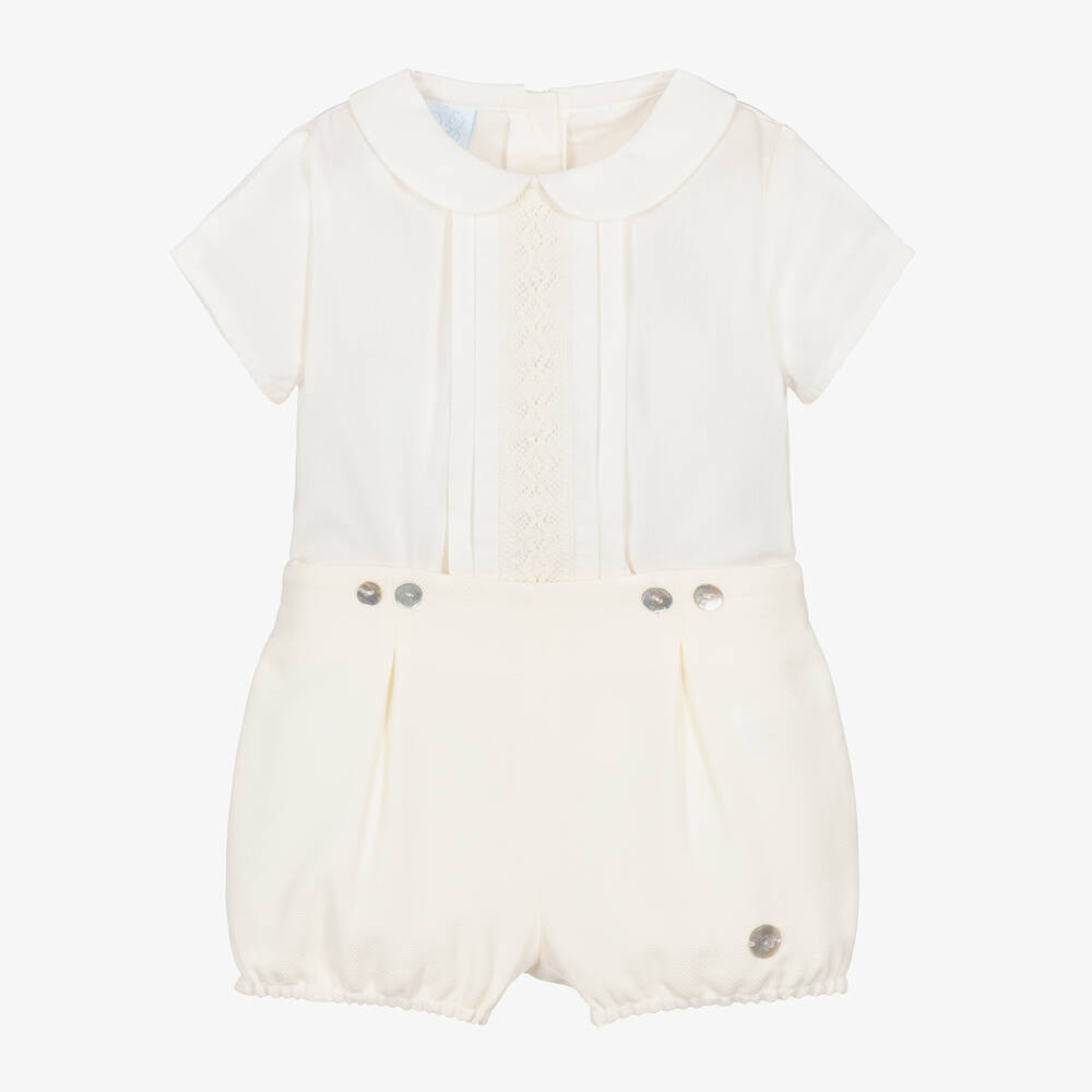 Artesanía Granlei - Boys Ivory Lace Buster Suit | Childrensalon