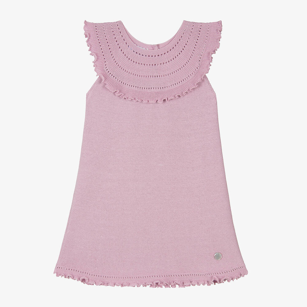 Artesanía Granlei - Robe rose en maille fille | Childrensalon