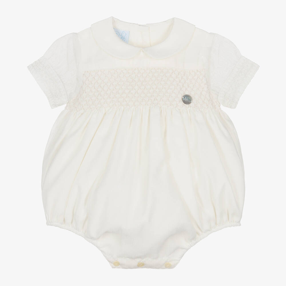 Artesanía Granlei - Ivory Organza Smocked Baby Shortie | Childrensalon