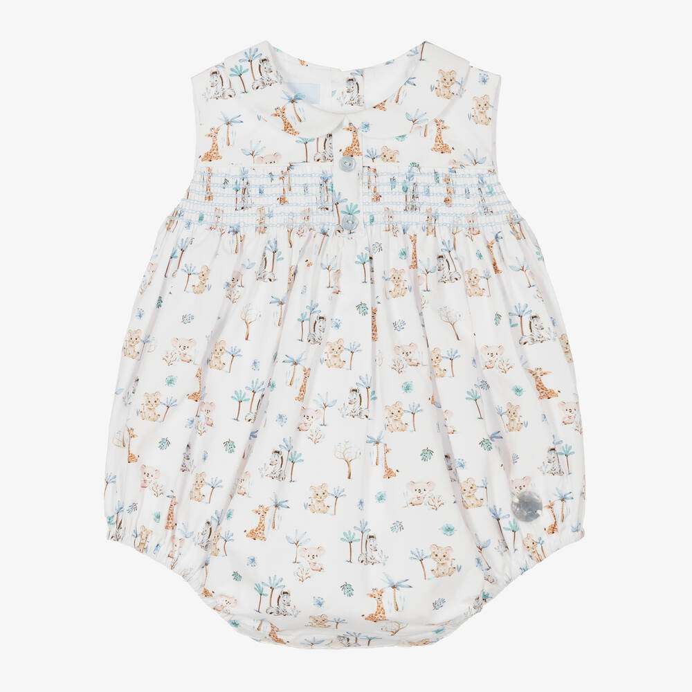 Artesanía Granlei - White Cotton Animal Print Shortie | Childrensalon