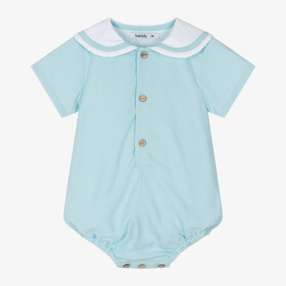 Babidu - Baby Boys Blue Cotton Shortie | Childrensalon