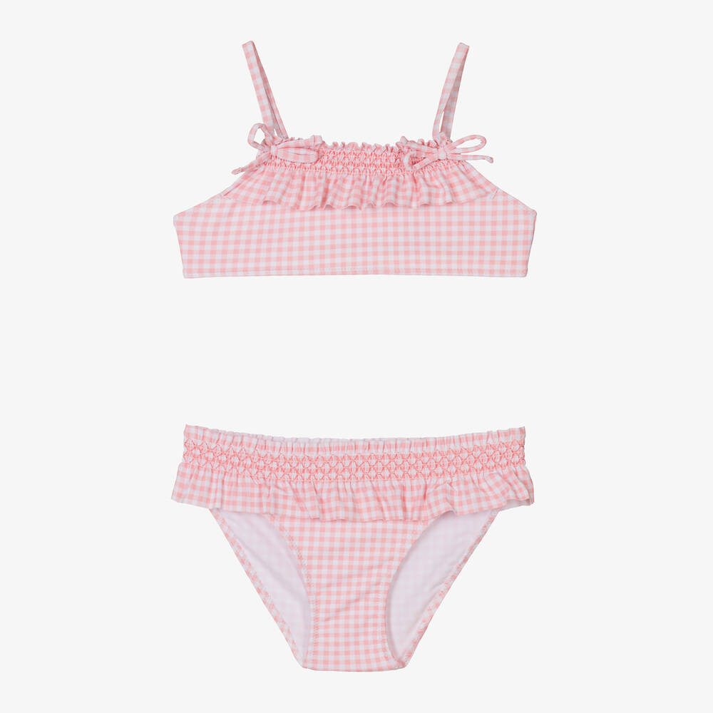 Babidu - Girls Pink Gingham Bikini | Childrensalon