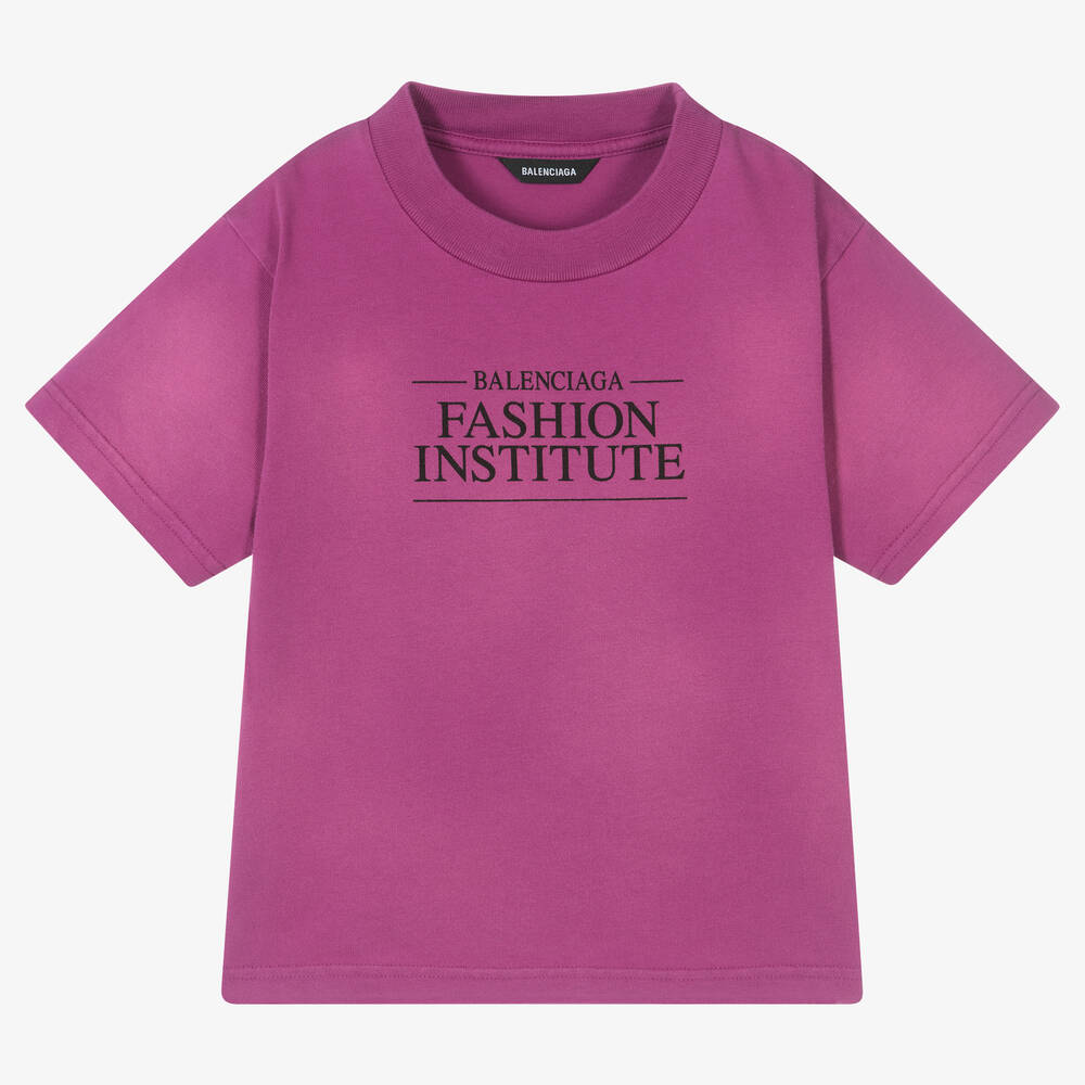 Balenciaga - Pink Cotton Logo T-Shirt | Childrensalon Outlet