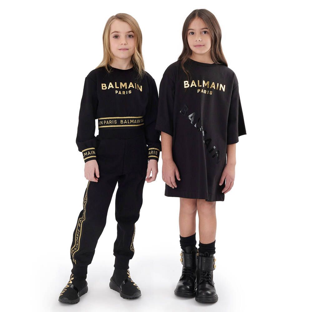 Balmain Kids black Logo Leggings (4-14 Years)