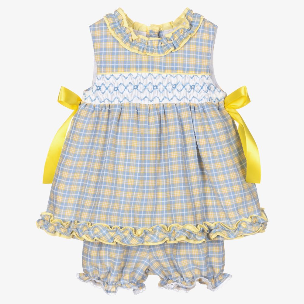 Beau KiD - Yellow & Blue Check Dress Set | Childrensalon Outlet
