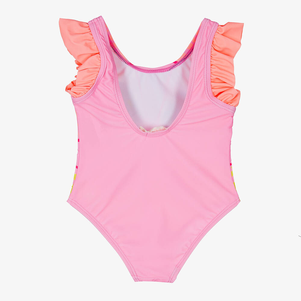 Billieblush - Girls Pink Butterfly Ruffle Swimsuit | Childrensalon Outlet