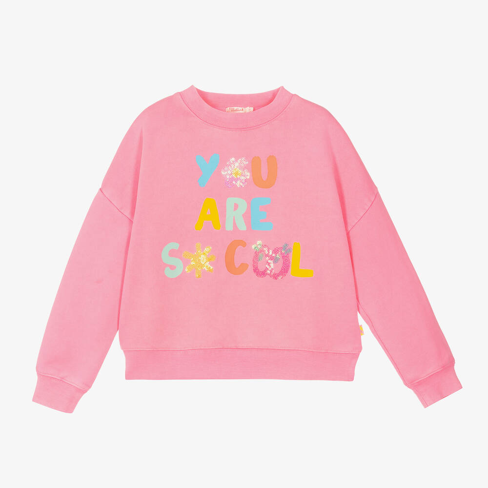 Billieblush - Girls Pink Cotton Sweatshirt | Childrensalon