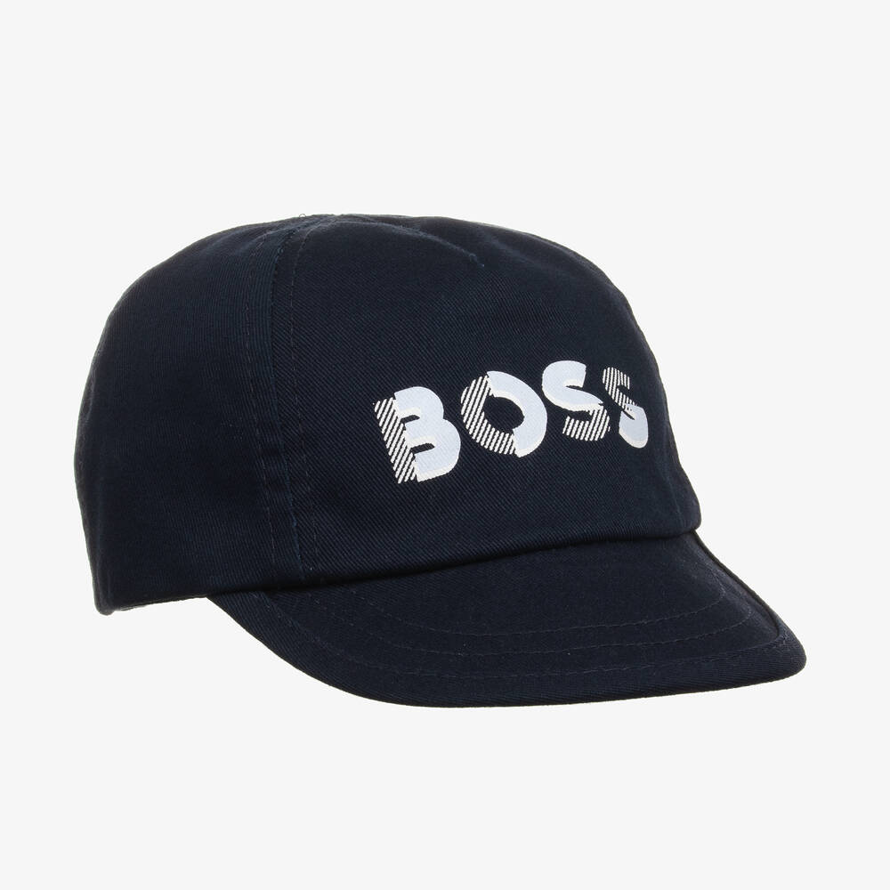 BOSS - Baby Boys Navy Blue Cotton Cap | Childrensalon