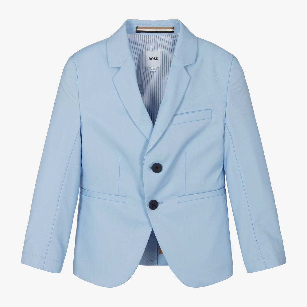 BOSS - Boys Pale Blue Blazer | Childrensalon