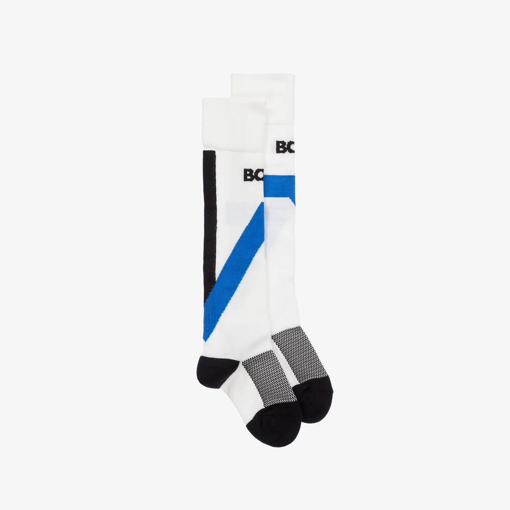 BOSS - Boys White & Blue Football Socks | Childrensalon