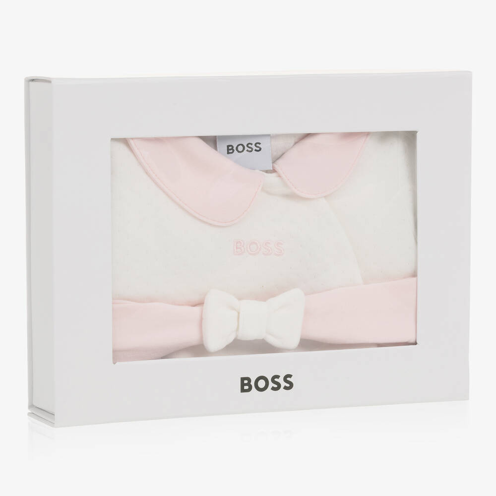 Hugo Boss Baby - Girl Pink Logo Babygrow