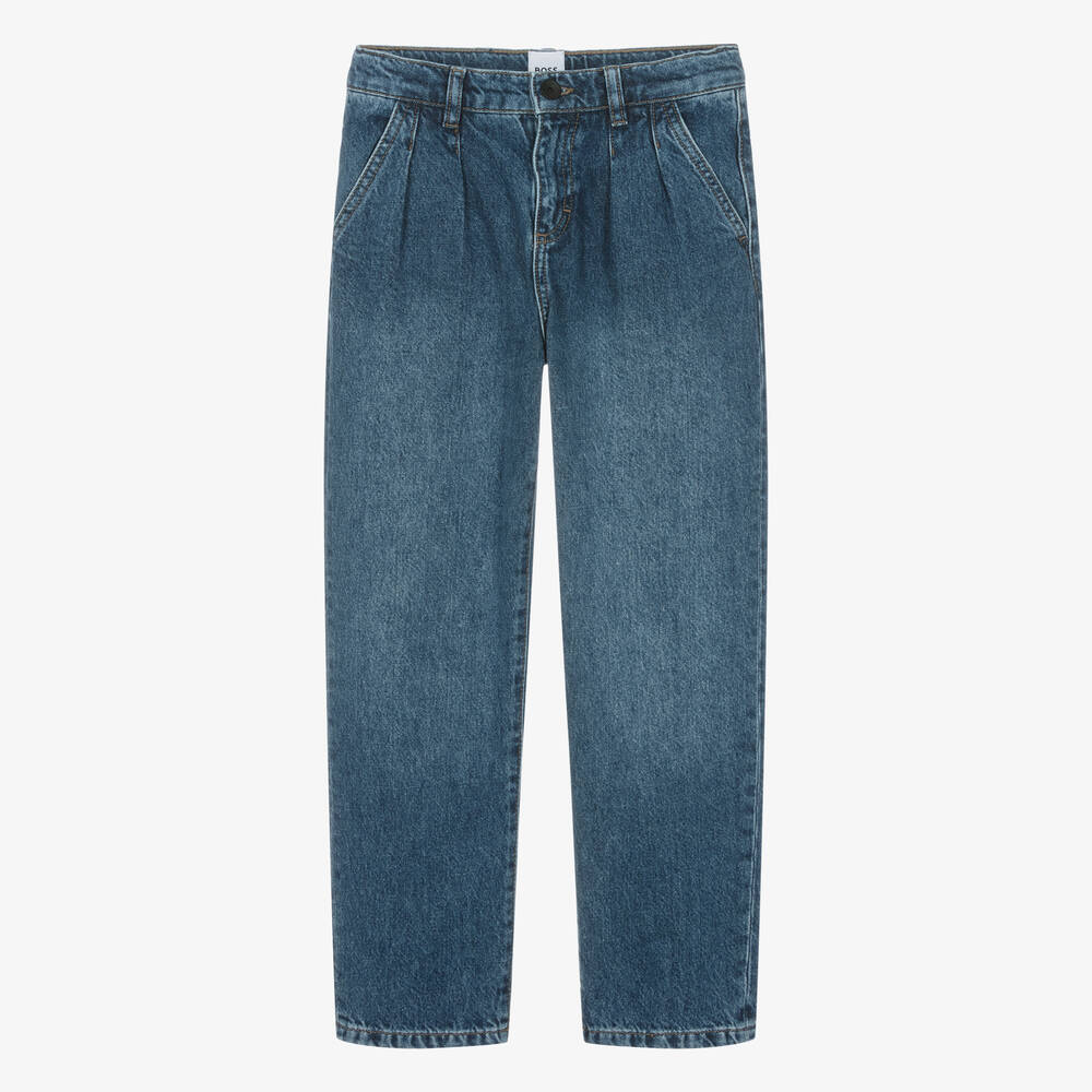 BOSS - Teen Boys Blue Denim Jeans | Childrensalon