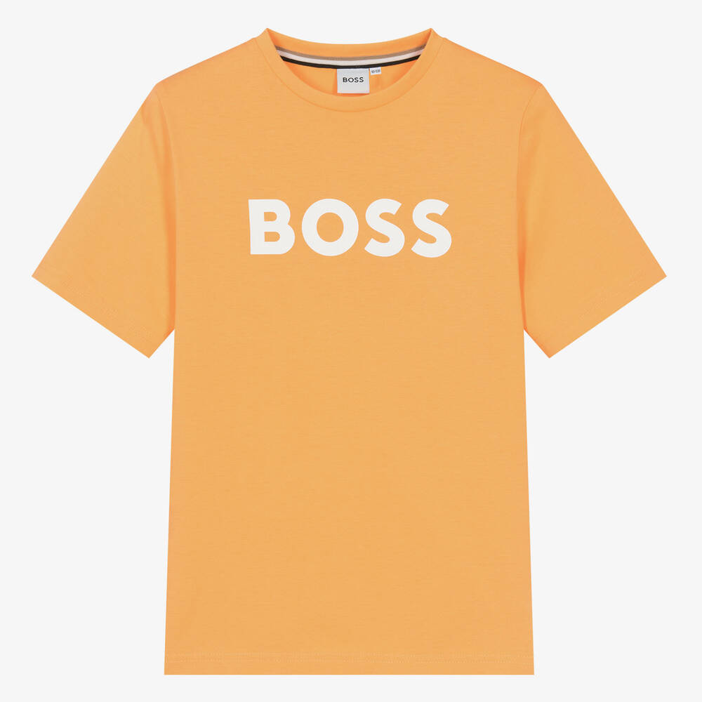 BOSS - Teen Boys Orange Cotton T-Shirt | Childrensalon