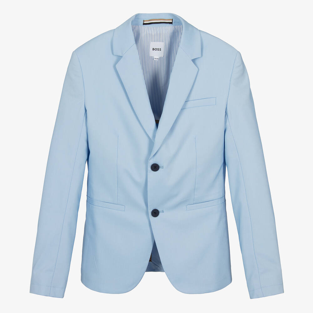 BOSS - Teen Boys Pale Blue Blazer | Childrensalon