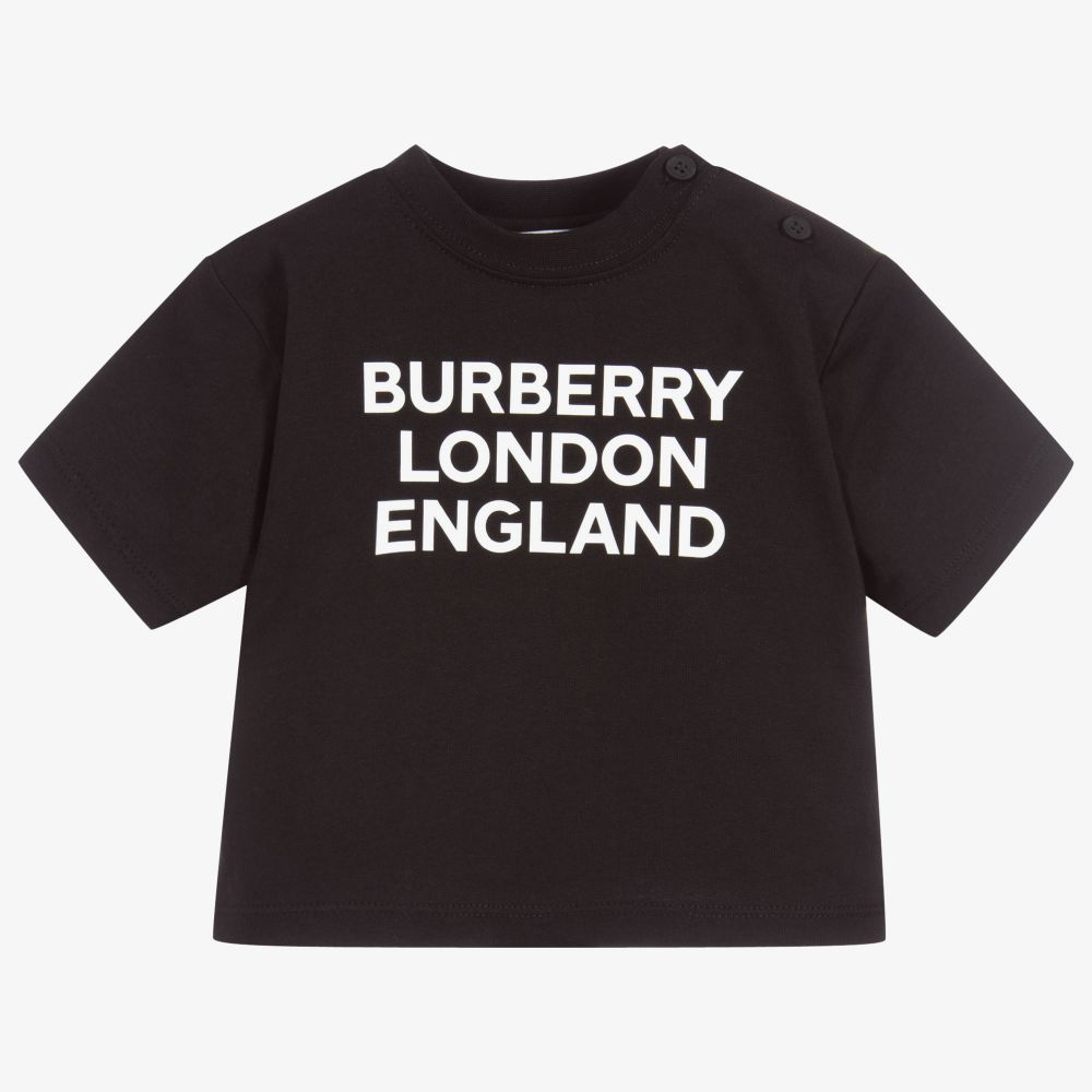 Burberry - Black Logo Baby T-Shirt | Childrensalon Outlet