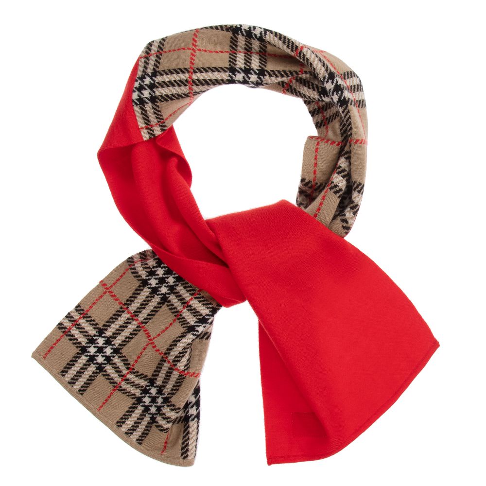 Burberry - Checked Wool Scarf (128cm) | Childrensalon Outlet