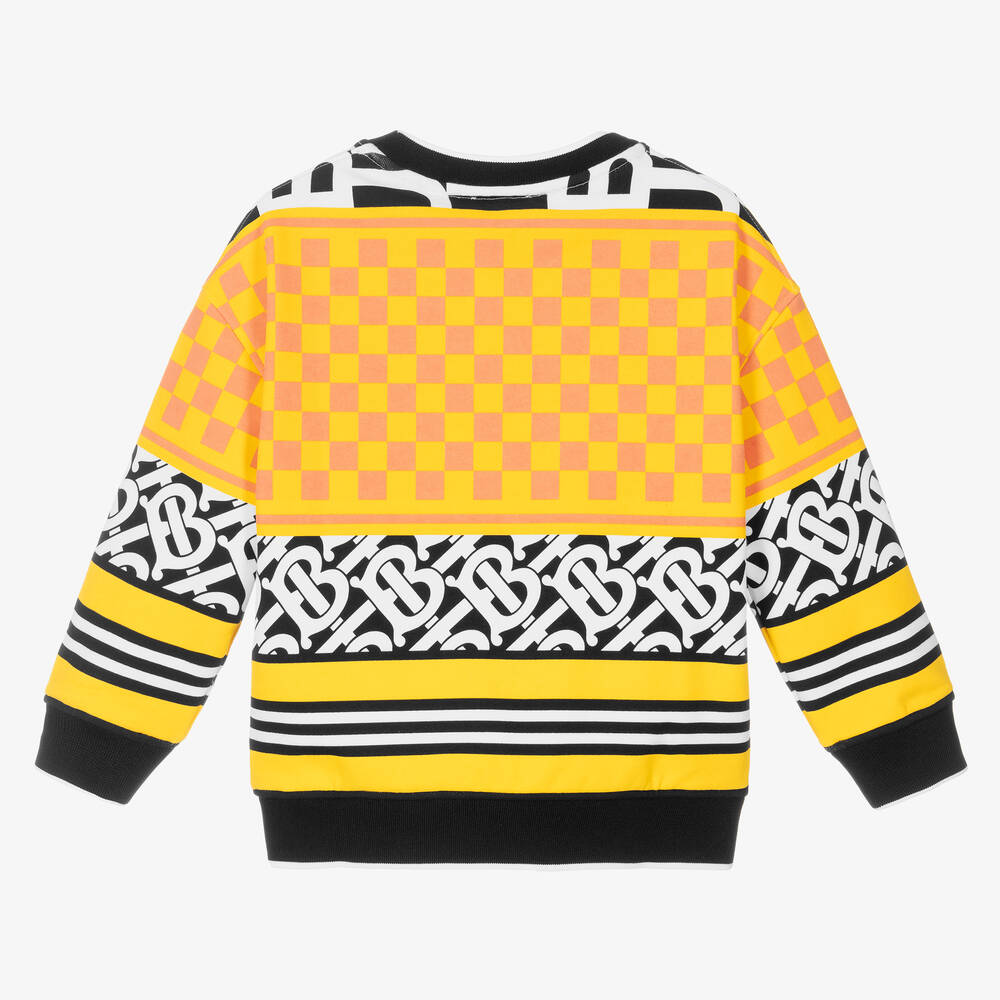 Burberry - Yellow Montage Logo Sweatshirt | Childrensalon Outlet