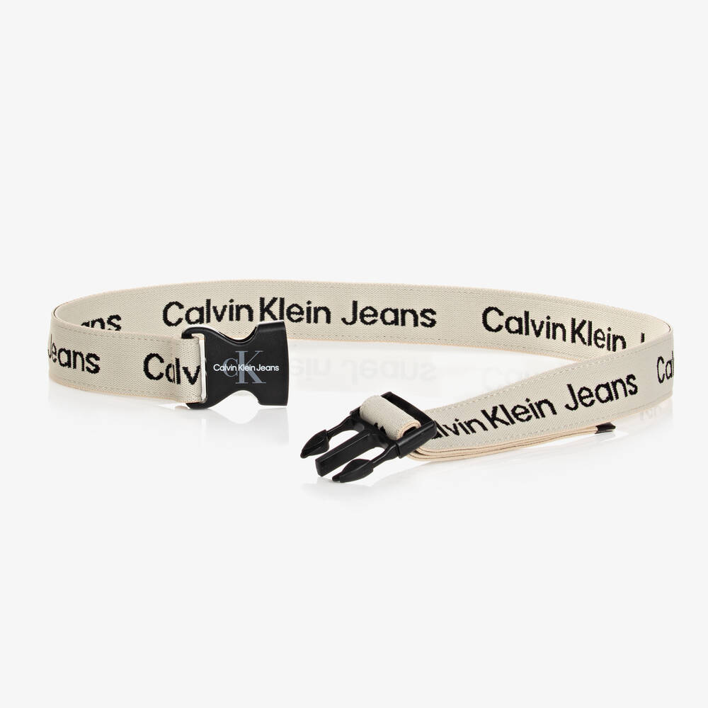 Belt Outlet Canvas Jeans Beige - Klein Calvin Logo Childrensalon |