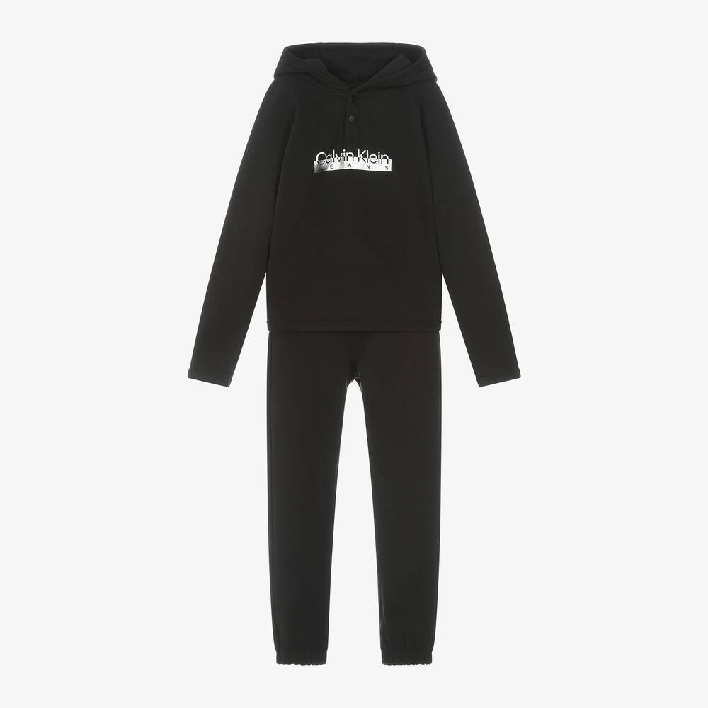 Calvin Klein - Black Organic Cotton Tracksuit | Childrensalon