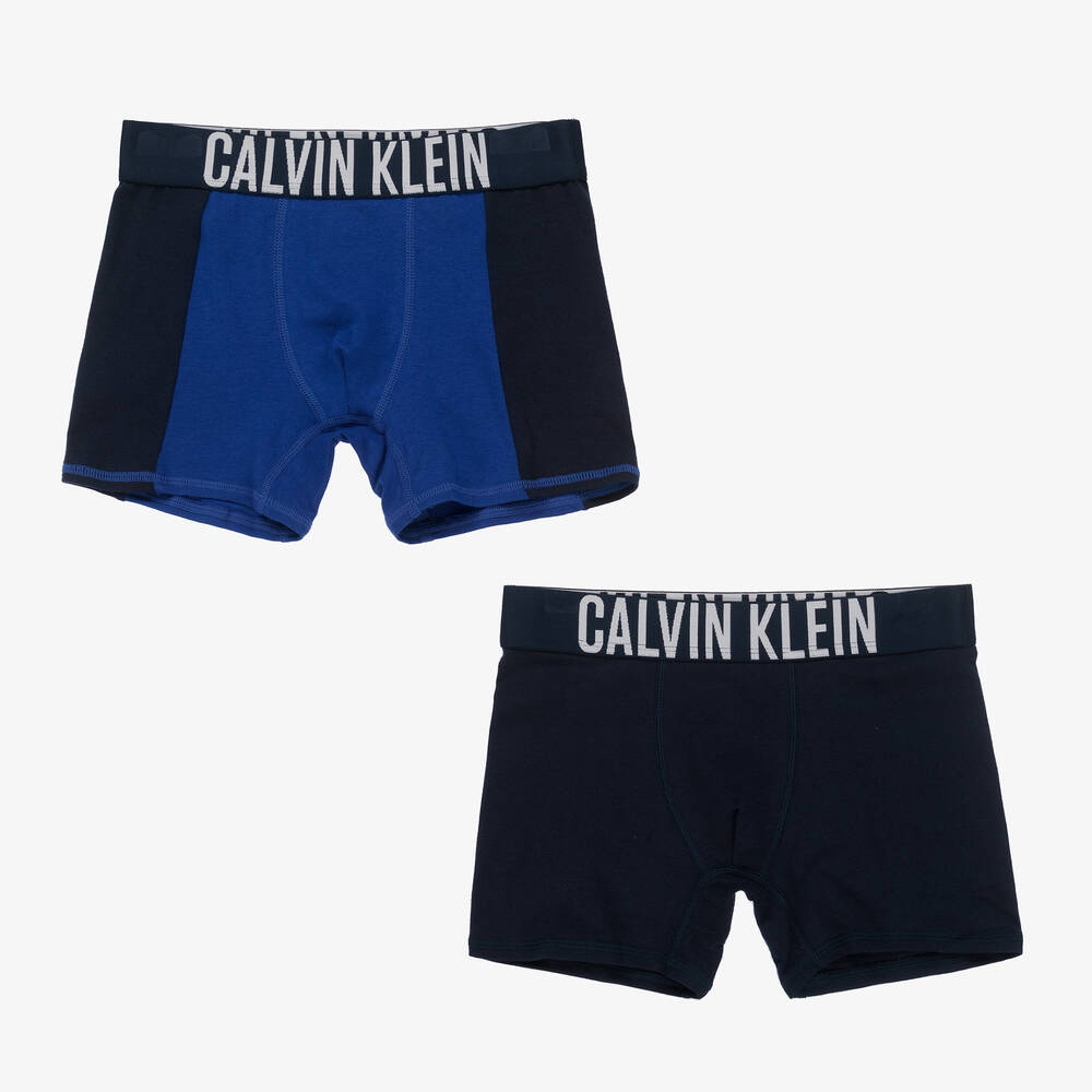 Calvin Klein - Boys Blue Boxers (2 Pack) | Childrensalon Outlet
