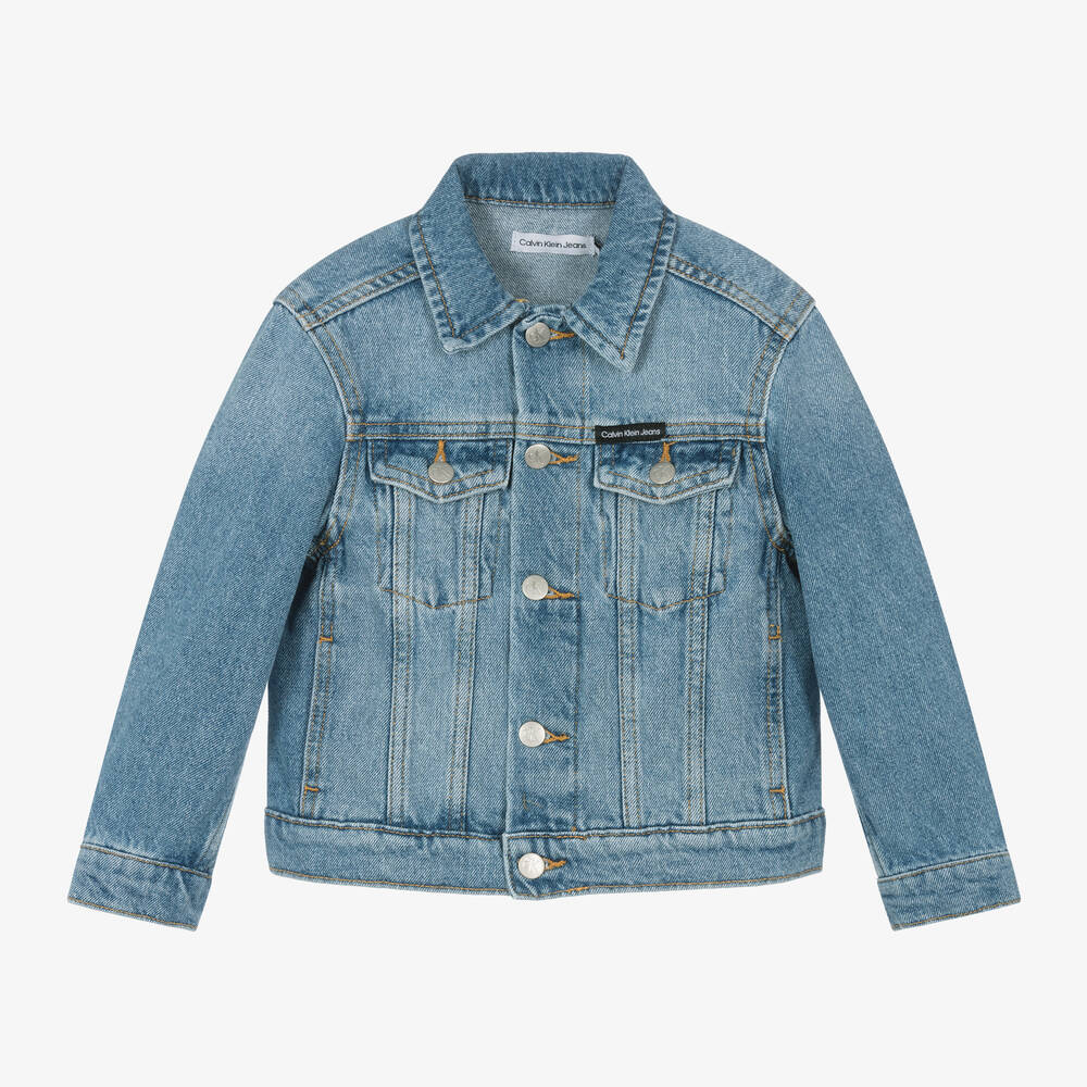 Calvin Klein - Boys Blue Denim Trucker Jacket | Childrensalon