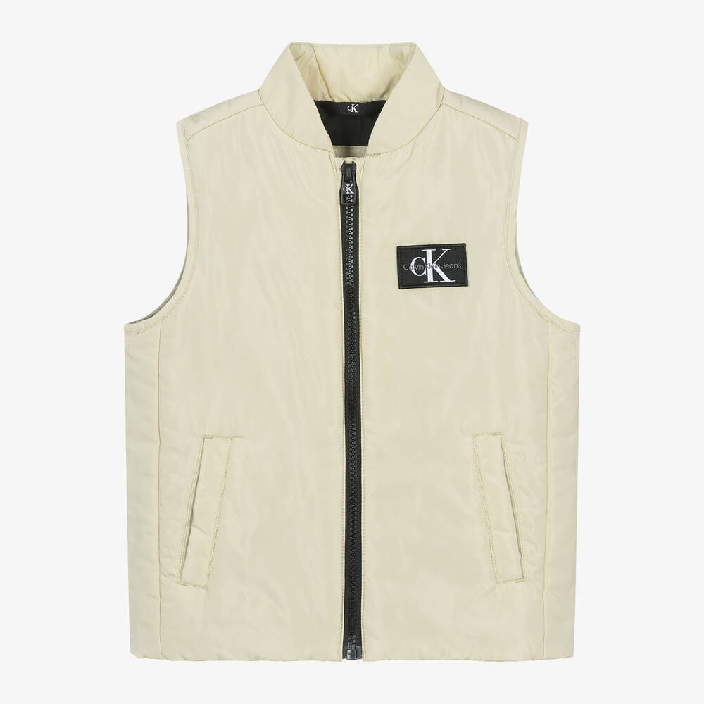 Calvin Klein - Boys Green Zip-Up Gilet | Childrensalon