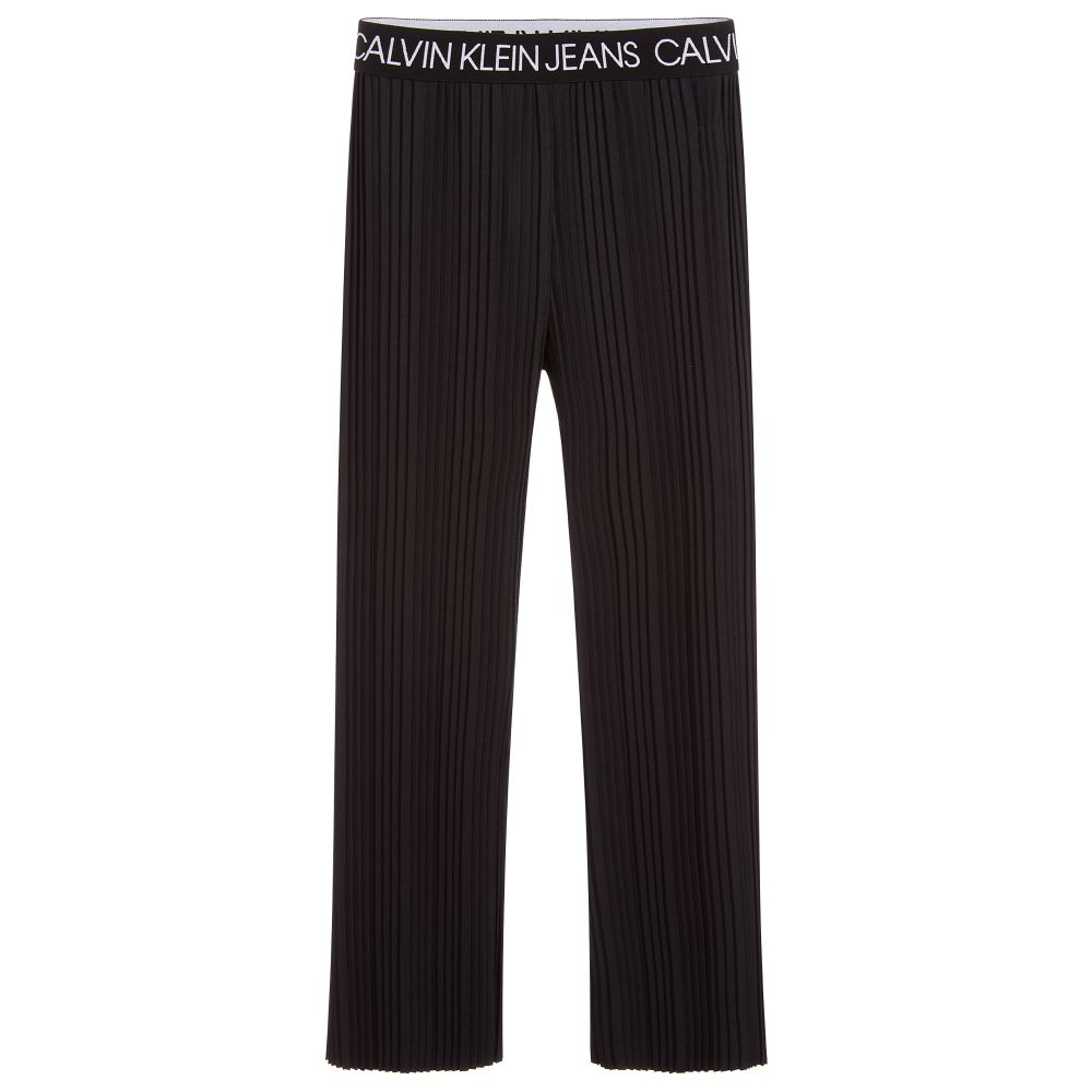 Calvin Klein Jeans - Girls Black Pleated Trousers | Childrensalon Outlet
