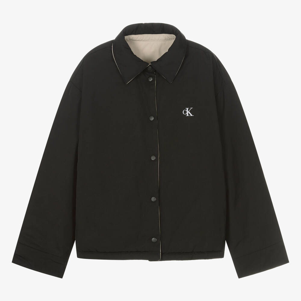 Calvin Klein - Veste noire et beige réversible ado | Childrensalon