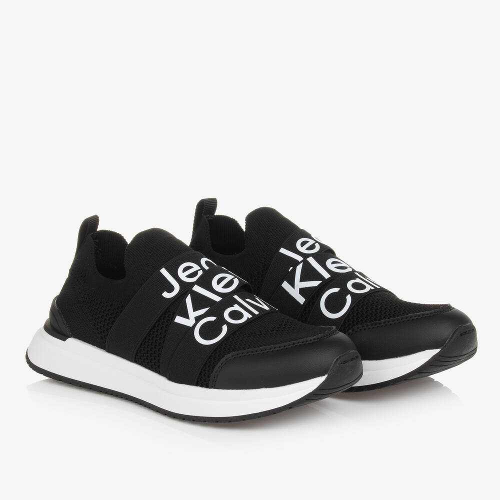 Calvin Klein - Teen Black Knitted Trainers | Childrensalon