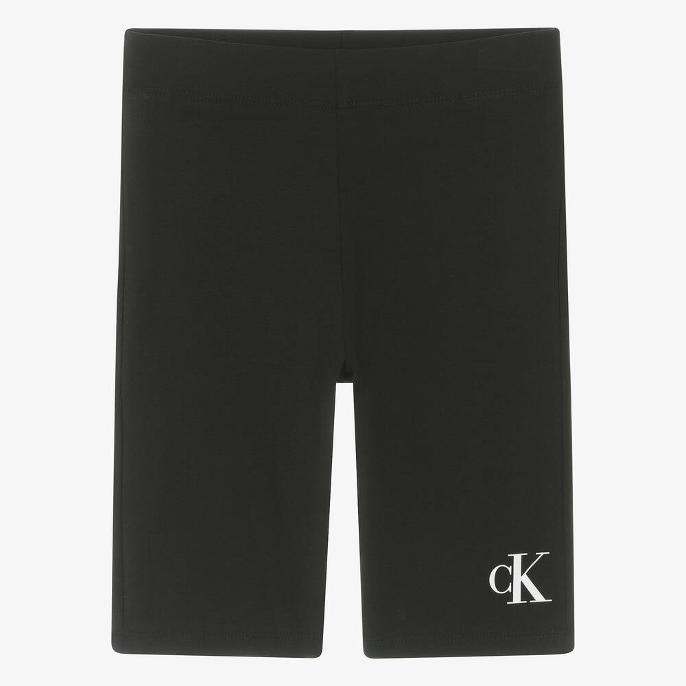 Calvin Klein - Teen Girls Black Cotton Cycling Shorts | Childrensalon